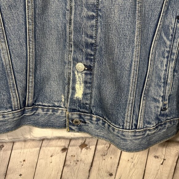 Levi's Mens 72334 Distressed XXL Blue Denim Trucker Jean Jacket Size 2XL - Picture 4 of 16